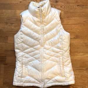 North Face white puffer vest